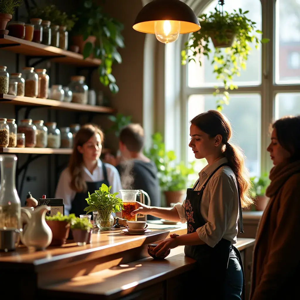 Tálcán elhelyezett szívvédő tea és kiegészítők